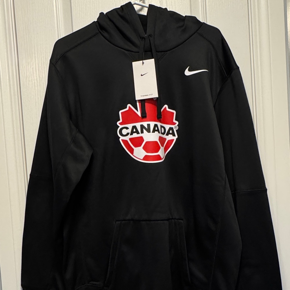 Nike Canada Soccer Men's Nike Black Therma Pullover Hoodie NWT Size L